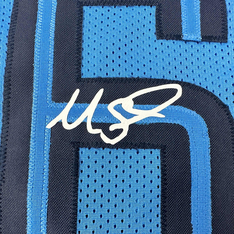Facsimile Autographed Marcus Smart Memphis Light Blue Reprint Laser Auto Basketball Jersey Size Men's XL