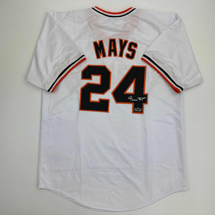 Facsimile Autographed Willie Mays San Francisco White Reprint Laser Auto Baseball Jersey Size Men's XL