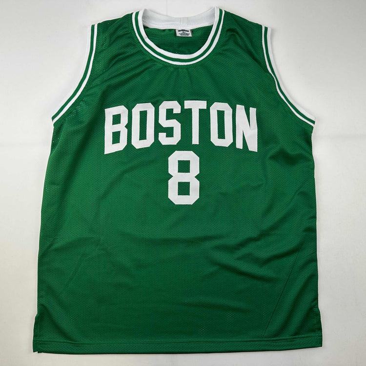 Facsimile Autographed Kristaps Porzingis Boston Green Reprint Laser Auto Basketball Jersey Size Men's XL