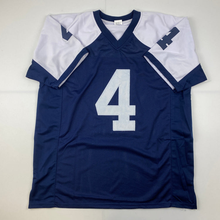 Facsimile Autographed Dak Prescott Dallas Thanksgiving Day Reprint Laser Auto Football Jersey Size Men's XL