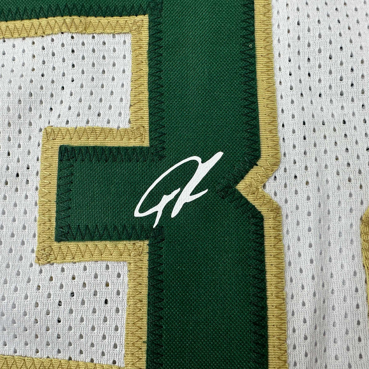 Facsimile Autographed Giannis Antetokounmpo Milwaukee White Reprint Laser Auto Basketball Jersey Size Men's XL