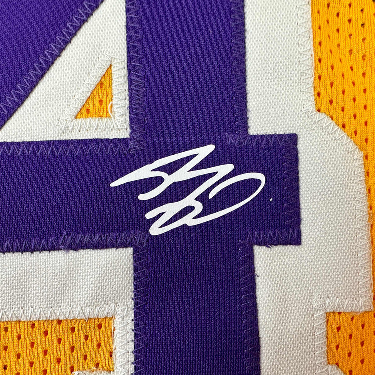 Facsimile Autographed Shaquille Shaq O'Neal Los Angeles LA Yellow Reprint Laser Auto Basketball Jersey Size Men's XL