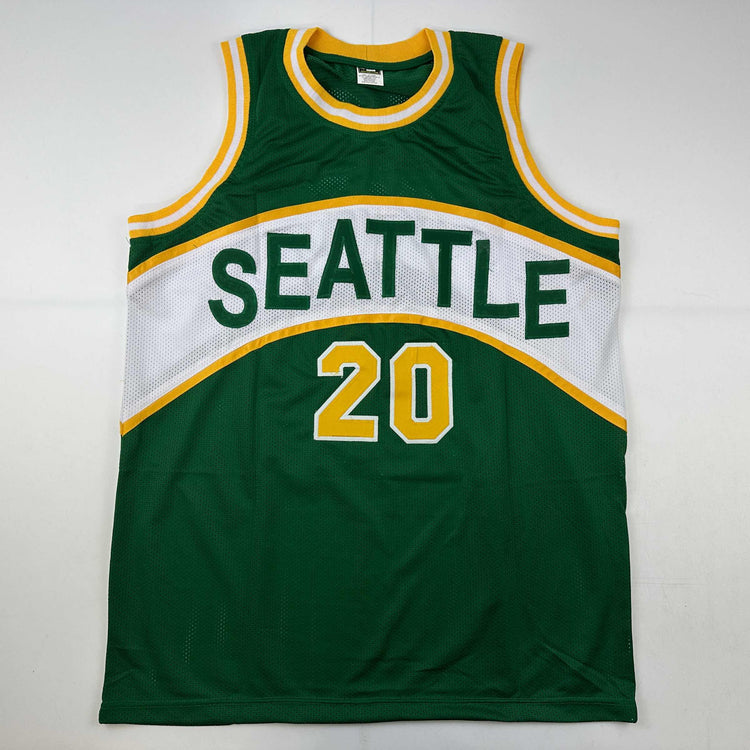 Facsimile Autographed Gary Payton Seattle Rookie Green Reprint Laser Auto Basketball Jersey Size Men's XL