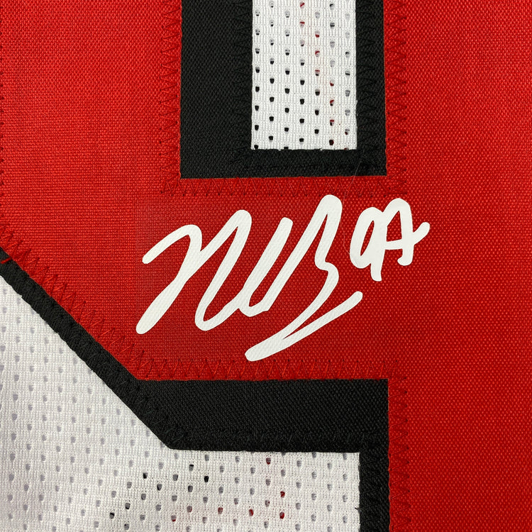 Facsimile Autographed Nick Bosa San Francisco White Alternate Reprint Laser Auto Football Jersey Size Men's XL