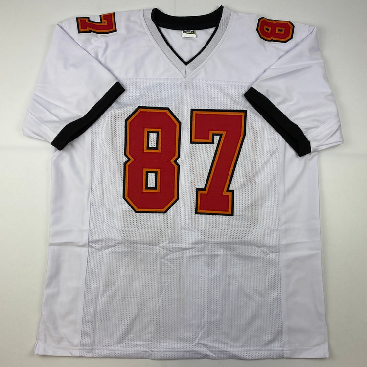 Facsimile Autographed Rob Gronk Gronkowski Tampa Bay White Reprint Laser Auto Football Jersey Size Men's XL
