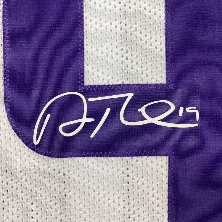 Facsimile Autographed Adam Thielen Minnesota White Reprint Laser Auto Football Jersey Size Men's XL