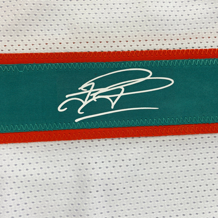 Facsimile Autographed Tua Tagovailoa Miami White Reprint Laser Auto Football Jersey Size Men's XL