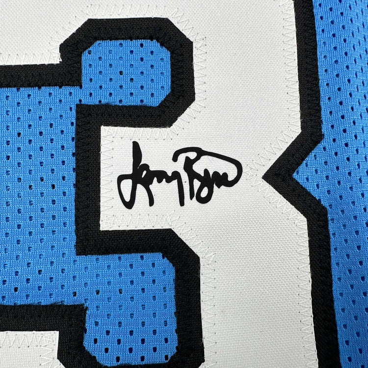 Facsimile Autographed Larry Bird Indiana State Blue Reprint Laser Auto College Basketball Jersey Size Men's XL