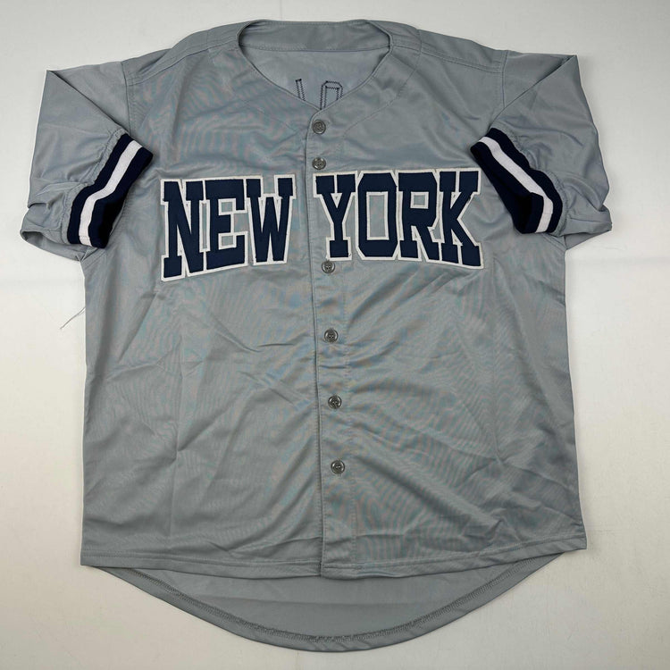 Facsimile Autographed Gerrit Cole New York Grey Reprint Laser Auto Baseball Jersey Size Men's XL