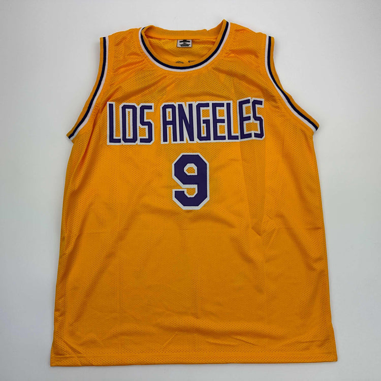Facsimile Autographed Bronny James Jr. Los Angeles LA Yellow Reprint Laser Auto Basketball Jersey Size Men's XL