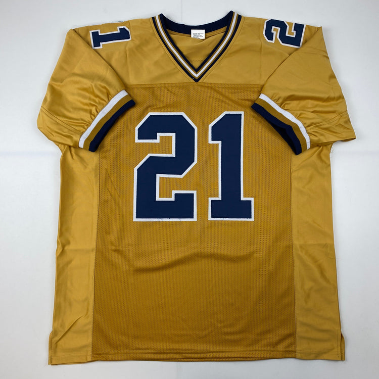 Facsimile Autographed Calvin Johnson Georgia Tech Gold Reprint Laser Auto College Football Jersey Size Men's XL
