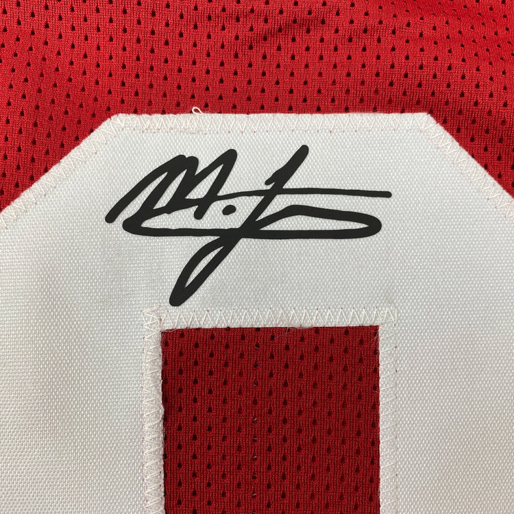 Facsimile Autographed Mac Jones Alabama Red Reprint Laser Auto College Football Jersey Size Men's XL