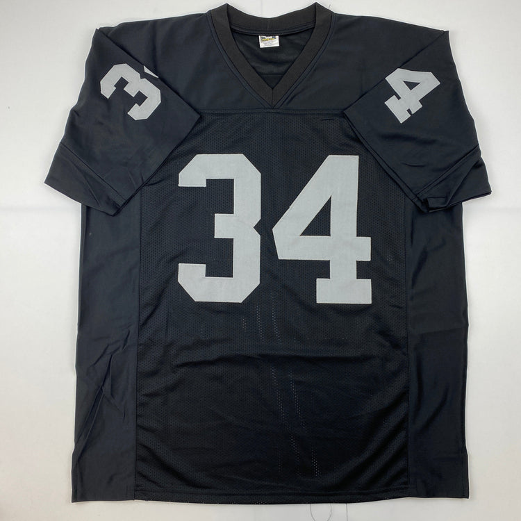Facsimile Autographed Bo Jackson Oakland Las Vegas Black Reprint Laser Auto Football Jersey Size Men's XL