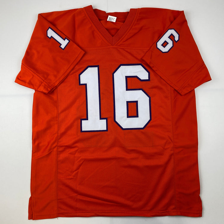 Facsimile Autographed Trevor Lawrence Clemson Orange Reprint Laser Auto College Football Jersey Size Men's XL