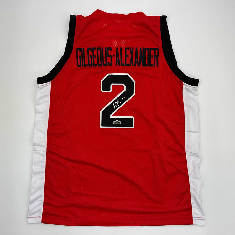 Facsimile Autographed Shai Gilgeous-Alexander SGA Canada Red Reprint Laser Auto Basketball Jersey Size Men's XL