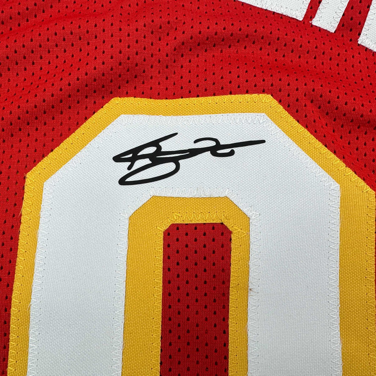 Facsimile Autographed Zaccharie Risacher Atlanta Red Reprint Laser Auto Basketball Jersey Size Men's XL