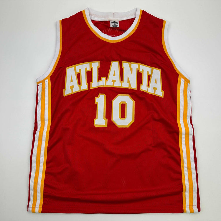 Facsimile Autographed Zaccharie Risacher Atlanta Red Reprint Laser Auto Basketball Jersey Size Men's XL