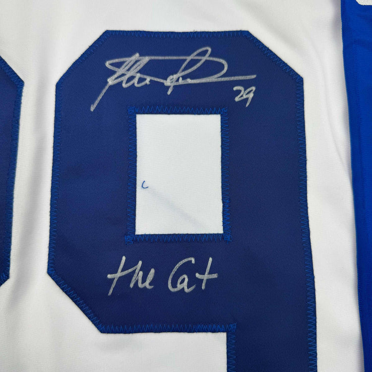 Autographed/Signed Felix Potvin The Cat Toronto White Hockey Jersey JSA COA
