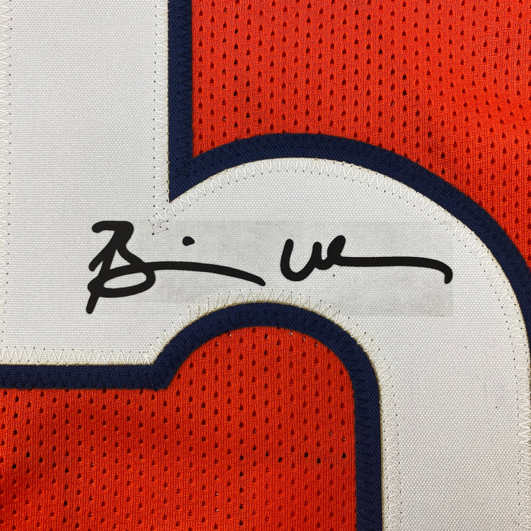 Facsimile Autographed Brian Urlacher Chicago Orange Reprint Laser Auto Football Jersey Size Men's XL