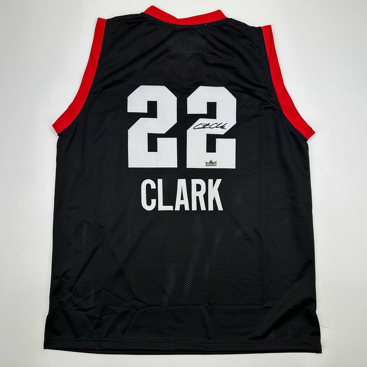 Facsimile Autographed Caitlin Clark 2024 1st All-Star Game Black Reprint Laser Auto Basketball Jersey Size Men's XL