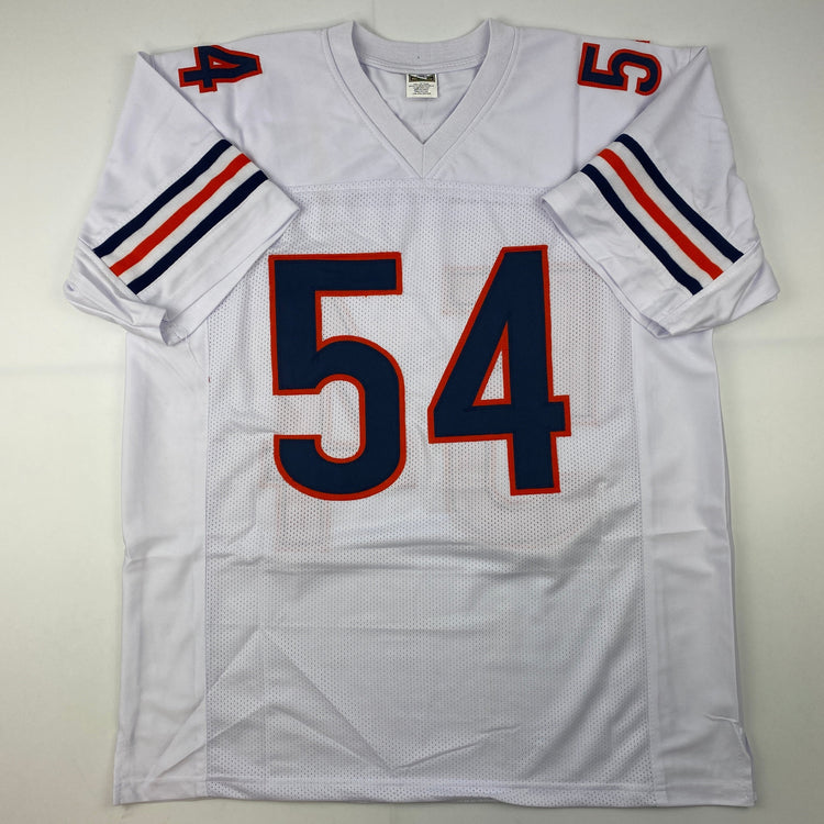 Facsimile Autographed Brian Urlacher Chicago White Reprint Laser Auto Football Jersey Size Men's XL