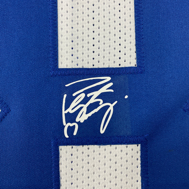Facsimile Autographed Peyton Manning Indianapolis White Reprint Laser Auto Football Jersey Size Men's XL