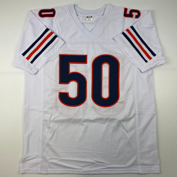 Facsimile Autographed Mike Singletary Chicago White Reprint Laser Auto Football Jersey Size Men's XL