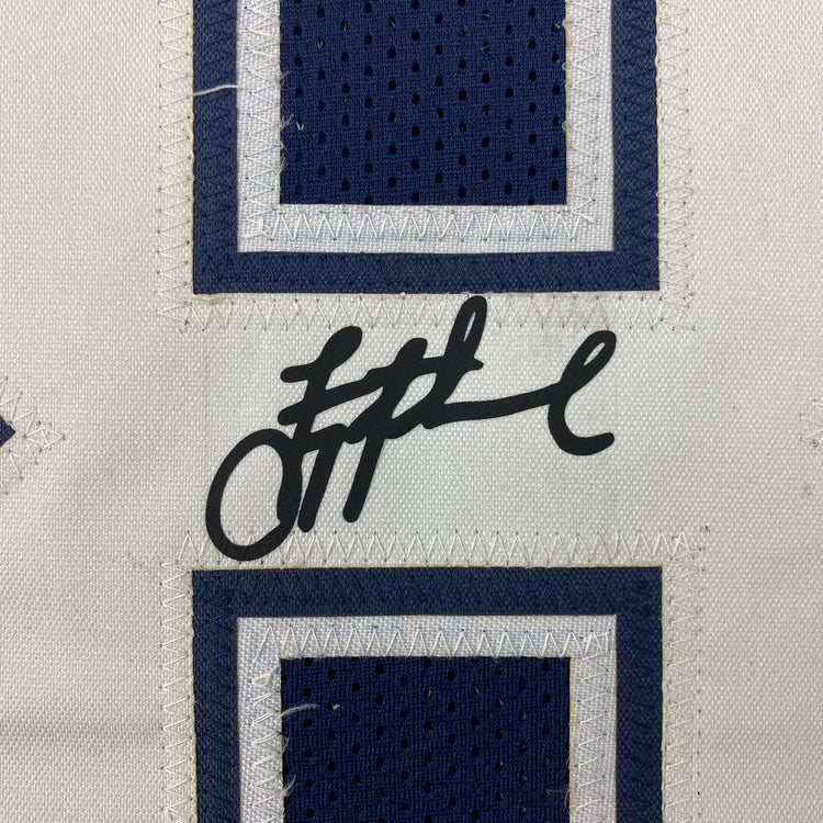 Facsimile Autographed Troy Aikman Dallas Blue Reprint Laser Auto Football Jersey Size Men's XL