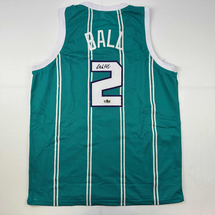 Facsimile Autographed LaMelo Ball #2 Rookie Charlotte Teal Reprint Laser Auto Basketball Jersey Size Men's XL