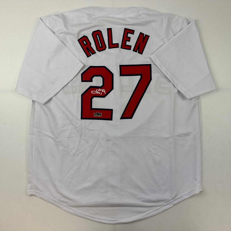 Facsimile Autographed Scott Rolen St. Louis White Reprint Laser Auto Baseball Jersey Size Men's XL