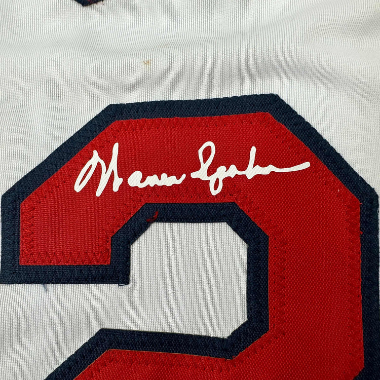 Facsimile Autographed Warren Spahn Atlanta White Reprint Laser Auto Baseball Jersey Size Men's XL