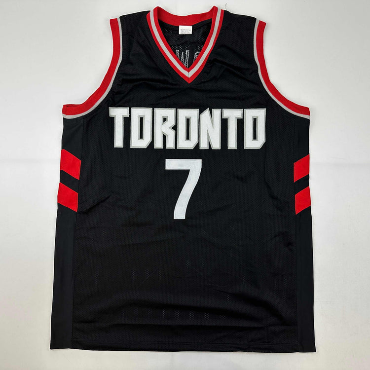 Facsimile Autographed Kyle Lowry Toronto Black Reprint Laser Auto Basketball Jersey Size Men's XL