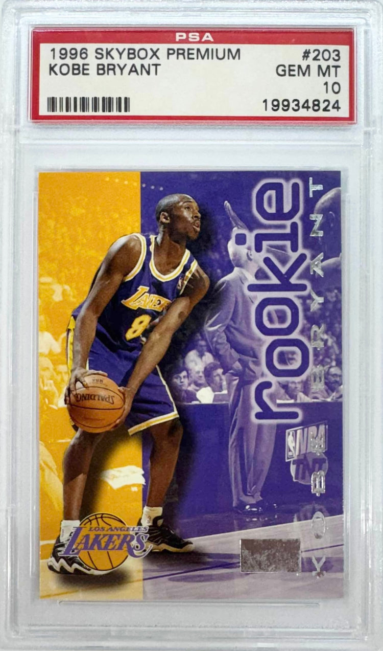 Graded 1996 Skybox Premium Kobe Bryant #203 Rookie RC Basketball Card PSA 10 Gem Mint
