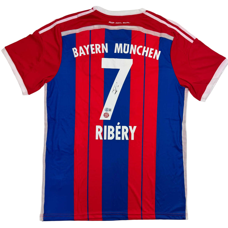 Autographed/Signed Franck Ribery FC Bayern Munich Red Soccer Futbol Jersey Beckett BAS COA