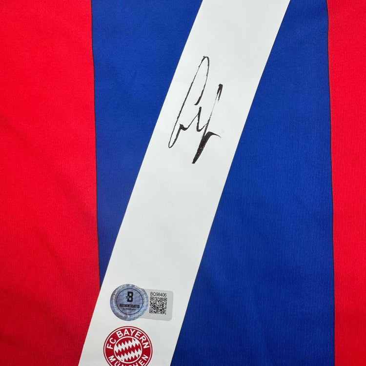 Autographed/Signed Franck Ribery FC Bayern Munich Red Soccer Futbol Jersey Beckett BAS COA