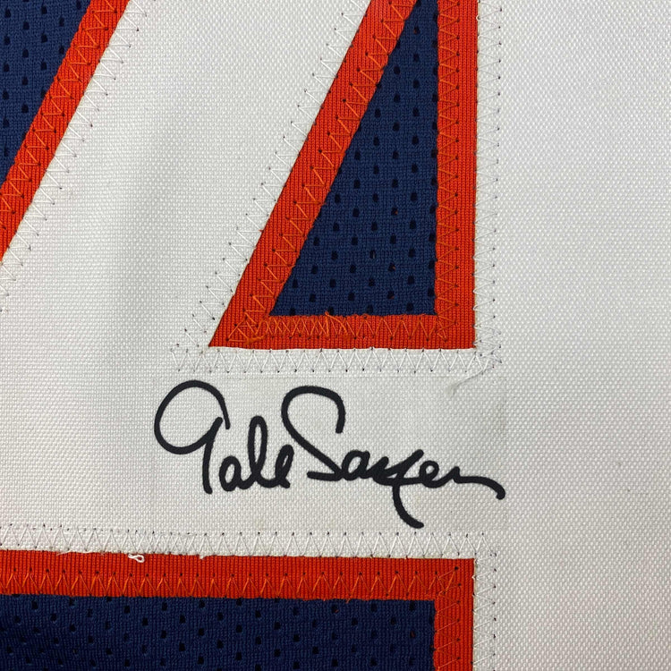 Facsimile Autographed Gale Sayers Chicago Blue Reprint Laser Auto Football Jersey Size Men's XL