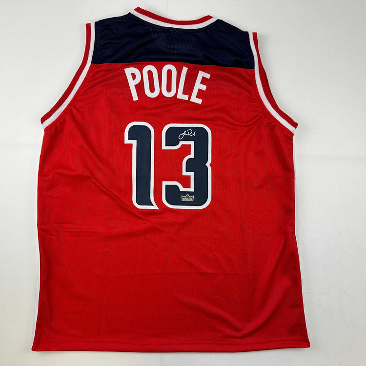 Facsimile Autographed Jordan Poole Washington Red Reprint Laser Auto Basketball Jersey Size Men's XL
