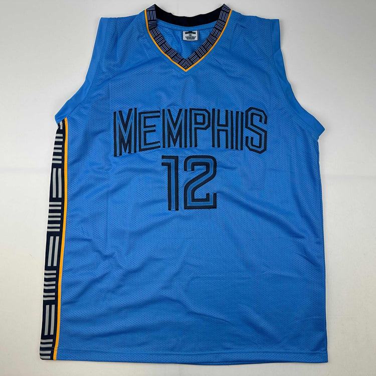 Facsimile Autographed Ja Morant Memphis Light Blue Reprint Laser Auto Basketball Jersey Size Men's XL
