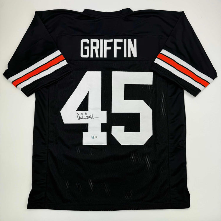 Autographed/Signed Archie Griffin Cincinnati Black Football Jersey Beckett BAS COA