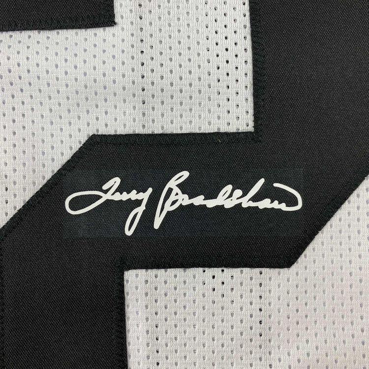 Facsimile Autographed Terry Bradshaw Pittsburgh White Reprint Laser Auto Football Jersey Size Men's XL