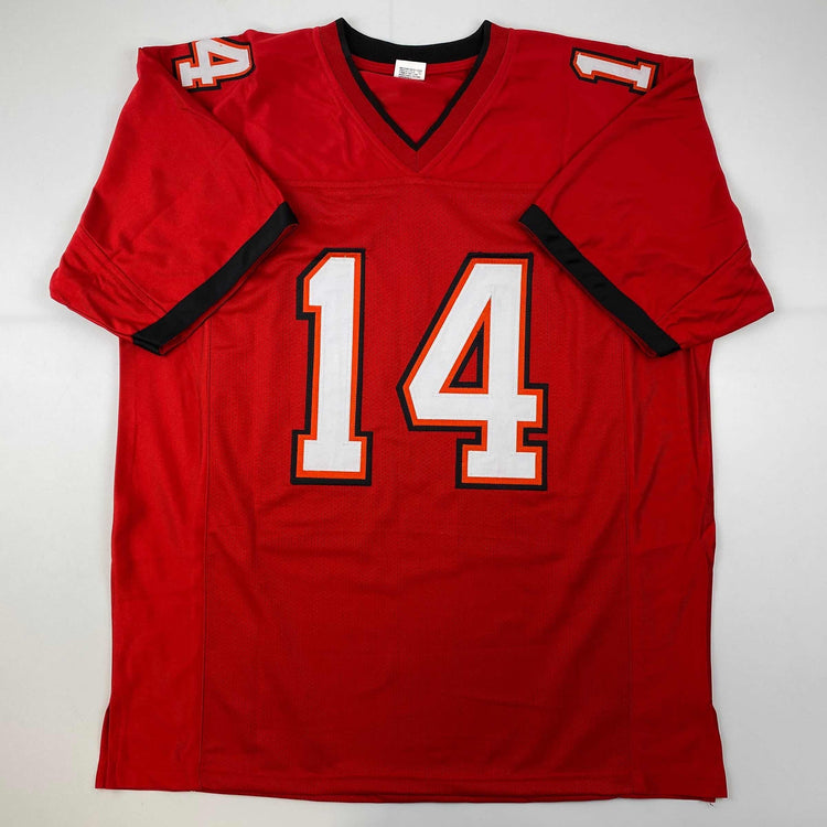 Facsimile Autographed Chris Godwin Tampa Bay Red Reprint Laser Auto Football Jersey Size Men's XL