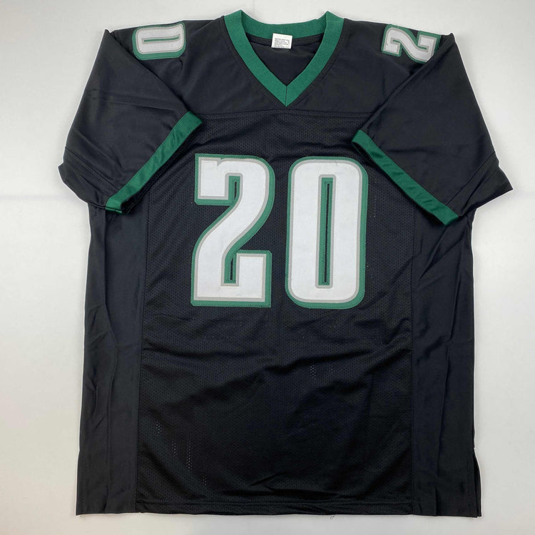 Facsimile Autographed Brian Dawkins Philadelphia Black Reprint Laser Auto Football Jersey Size Men's XL