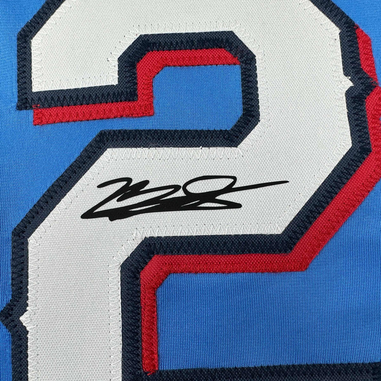 Facsimile Autographed Marcus Semien Texas Light Blue City Connect Reprint Laser Auto Baseball Jersey Size Men's XL