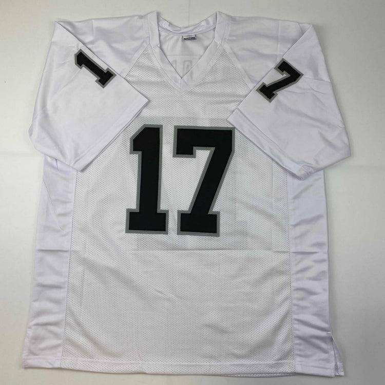 Facsimile Autographed Davante Adams Oakland Las Vegas White Reprint Laser Auto Football Jersey Size Men's XL