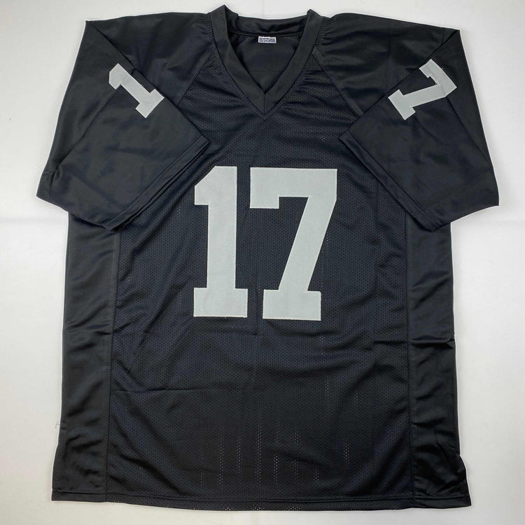Facsimile Autographed Davante Adams Oakland Las Vegas Black Reprint Laser Auto Football Jersey Size Men's XL