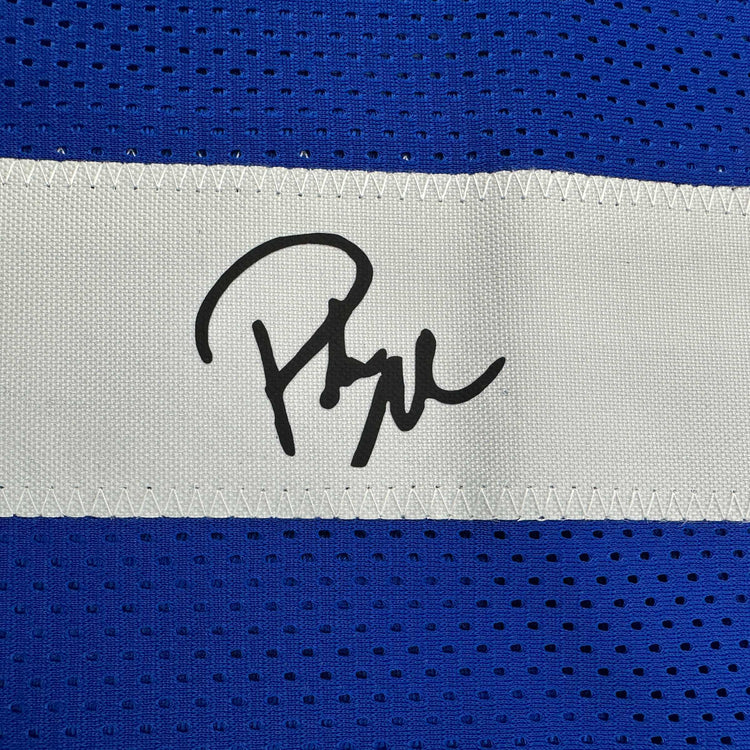 Facsimile Autographed Pat McAfee Indianapolis Blue Reprint Laser Auto Football Jersey Size Men's XL