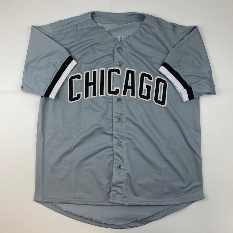 Facsimile Autographed Bo Jackson Chicago Grey Reprint Laser Auto Baseball Jersey Size Men's XL