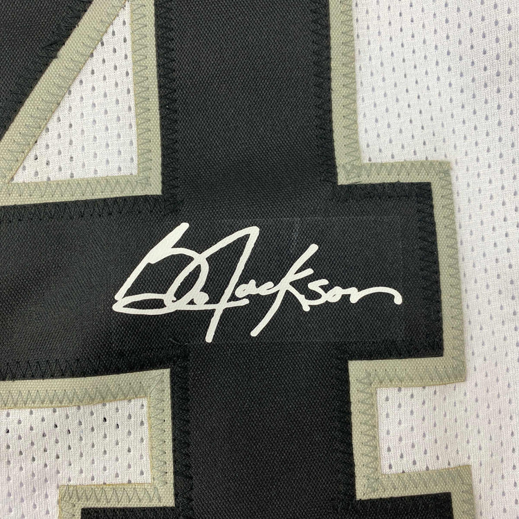 Facsimile Autographed Bo Jackson Oakland Las Vegas White Reprint Laser Auto Football Jersey Size Men's XL