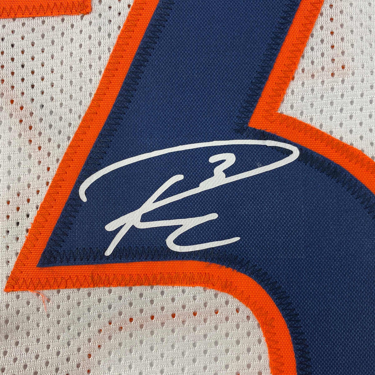 Facsimile Autographed Russell Wilson Denver White Reprint Laser Auto Football Jersey Size Men's XL