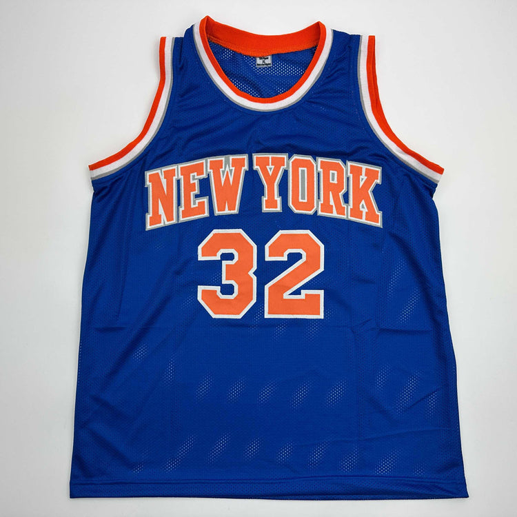 Facsimile Autographed Karl-Anthony Towns New York Blue Reprint Laser Auto Basketball Jersey Size Men's XL